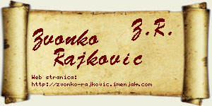 Zvonko Rajković vizit kartica